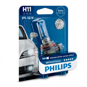   H11 Philips White Vision 12V 12362WHVB1